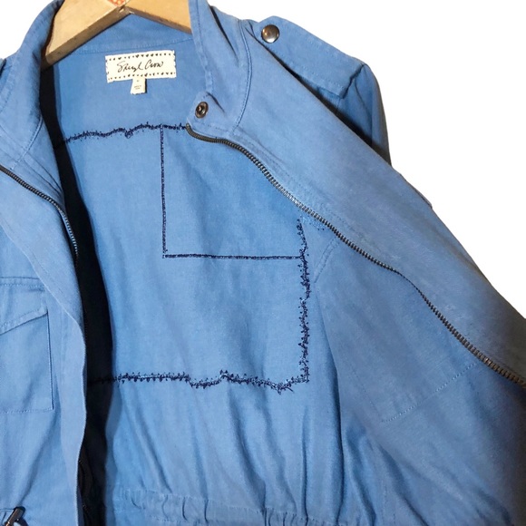 Sheryl Crow patriotic Blue Military Flag patch Utility Cargo Jacket M dr… - Picture 4 of 8